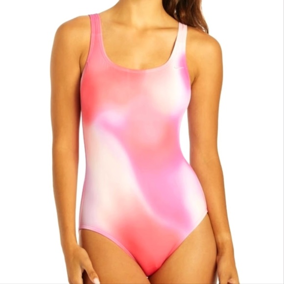 Nike Swim Pink Orange Tie Dye Ombre One-Piece Swimsuit Sporty NWT Size XL - Picture 1 of 11